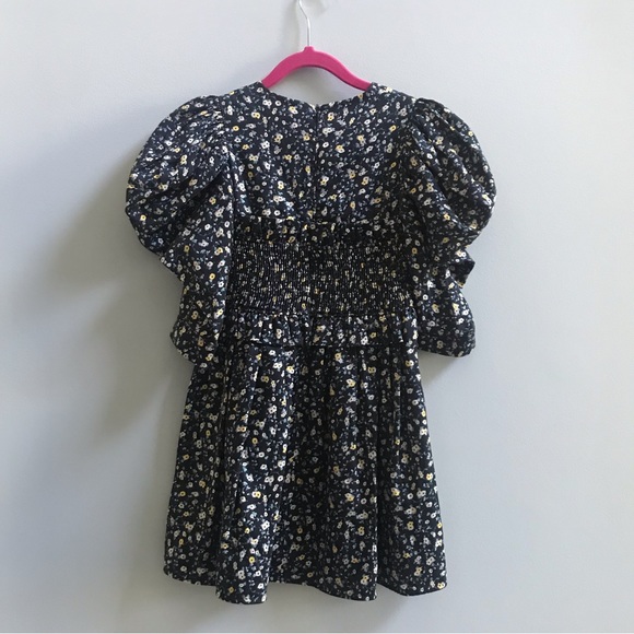 NWOT Jessie and James Black and Yellow Floral Dress, Size 6 Years. - Picture 4 of 10